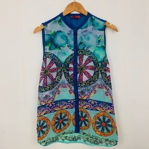 ISLE | Button up Sheer Sleeveless Blouse